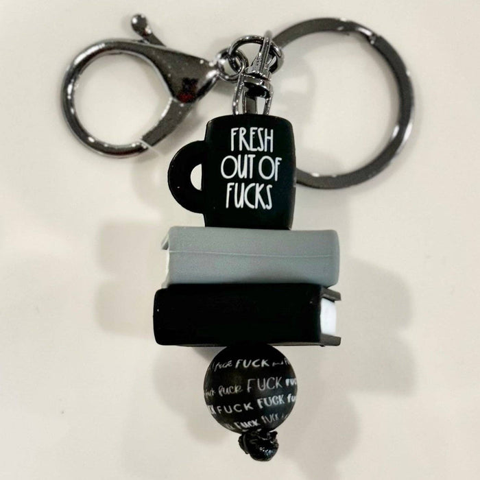 HandCrofted - Fresh Outta Fucks Bookstack Keychain