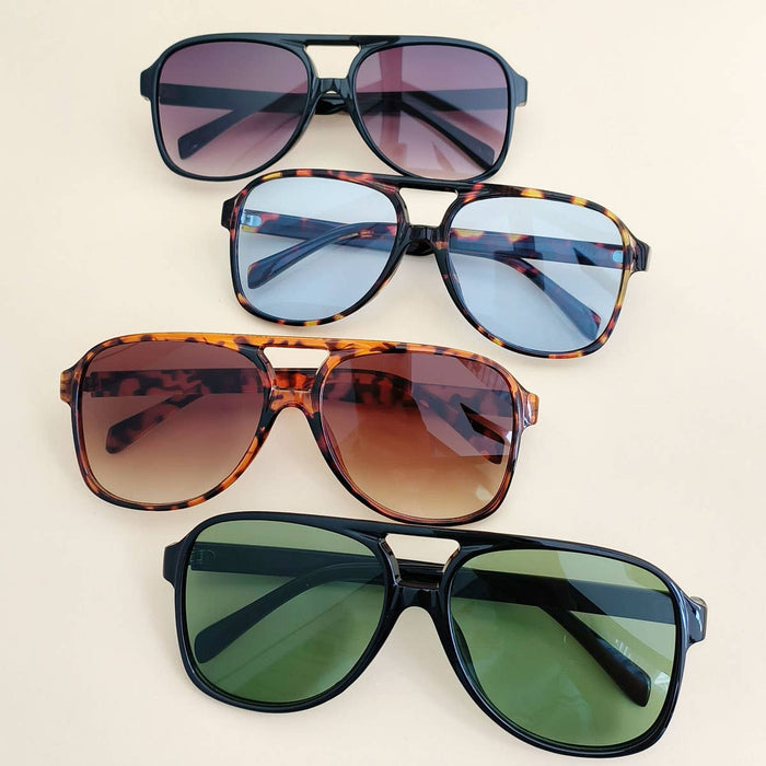 ACCITY - Vintage Double Bridge Aviator Sunglasses_CWASG0113