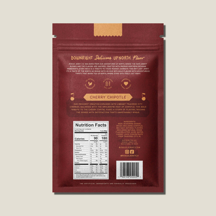 Rogue Jerky Co. - Cherry Chipotle Beef Jerky- 2.0 OZ.