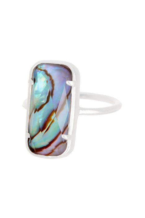 Zoey Simmons Abalone Quartz Rectangle Ring