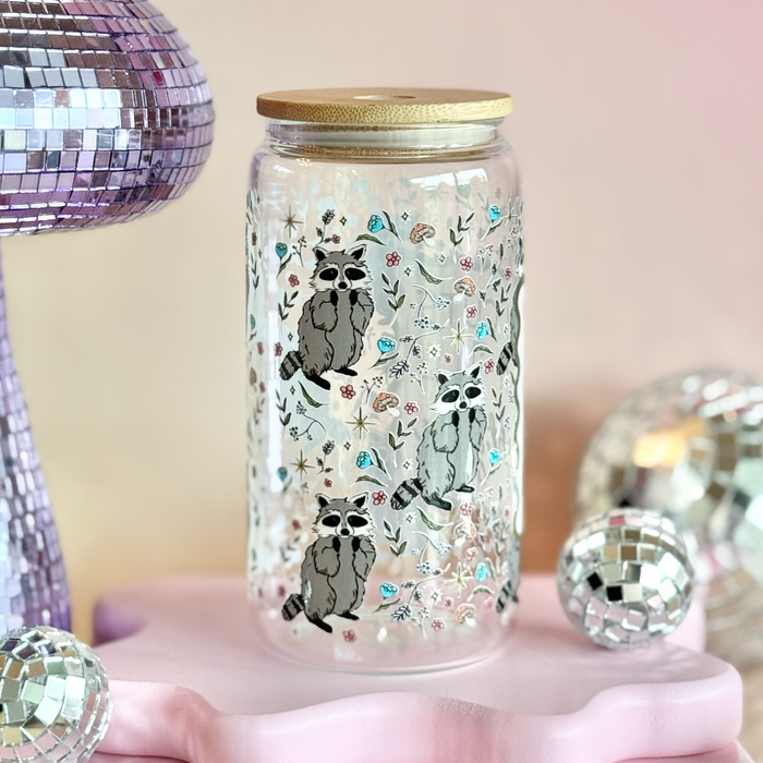 HandCrofted - Cute But I'll Fight You Raccoon Glass Can