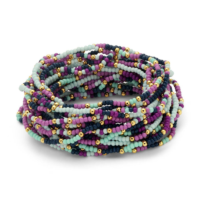 Splendid Iris - Set/24 Asst 2mm Stretch Seed Bead Bracelets