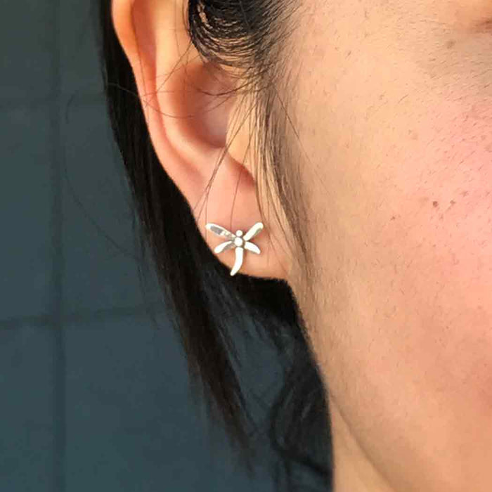 Nina Designs  BRONZE Dragonfly Post Earrings 9x10mm