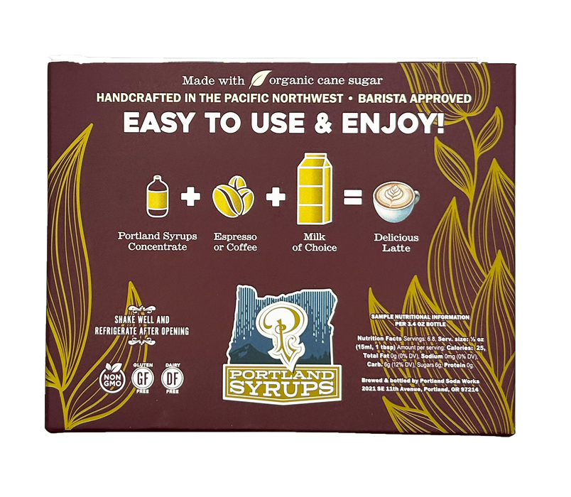 Portland Syrups - Gift Set - Coffee Syrups - Vanilla, Hazelnut, Caramel
