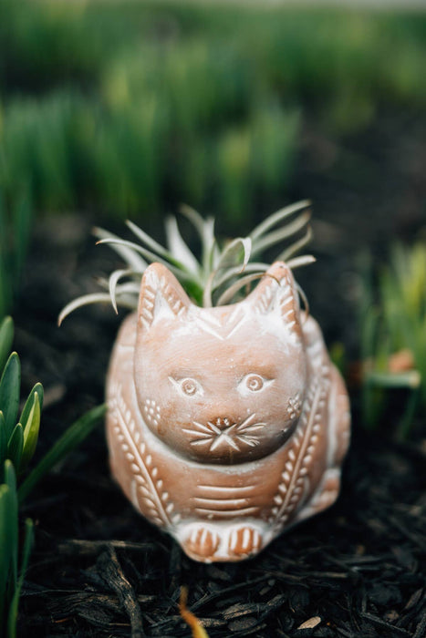 Ten Thousand Villages - Crouching Cat Planter