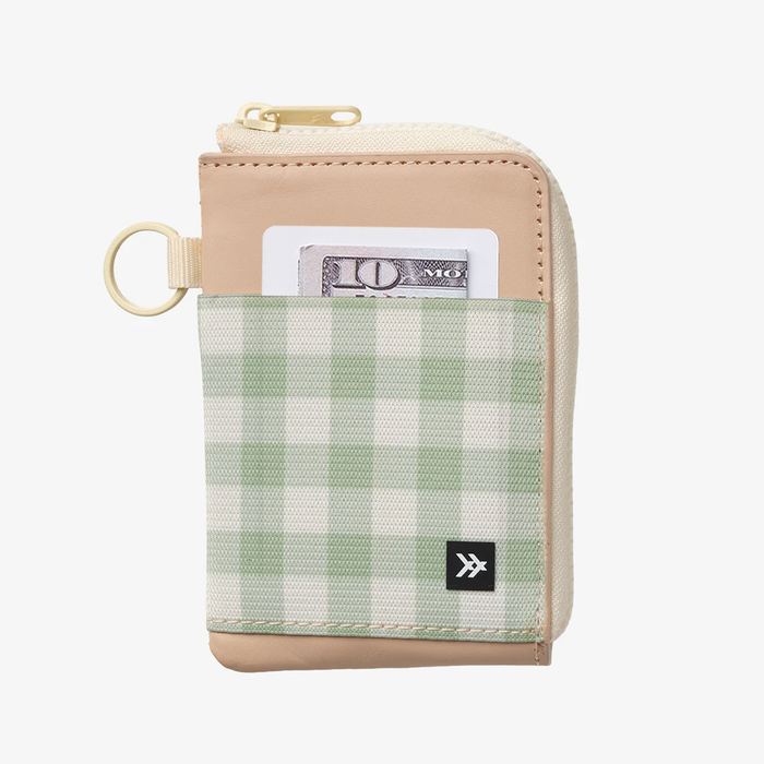 Thread - Green Gingham - Leather Zip Wallet