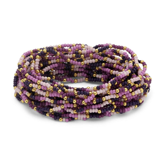 Splendid Iris - Set/24 Asst 2mm Stretch Seed Bead Bracelets