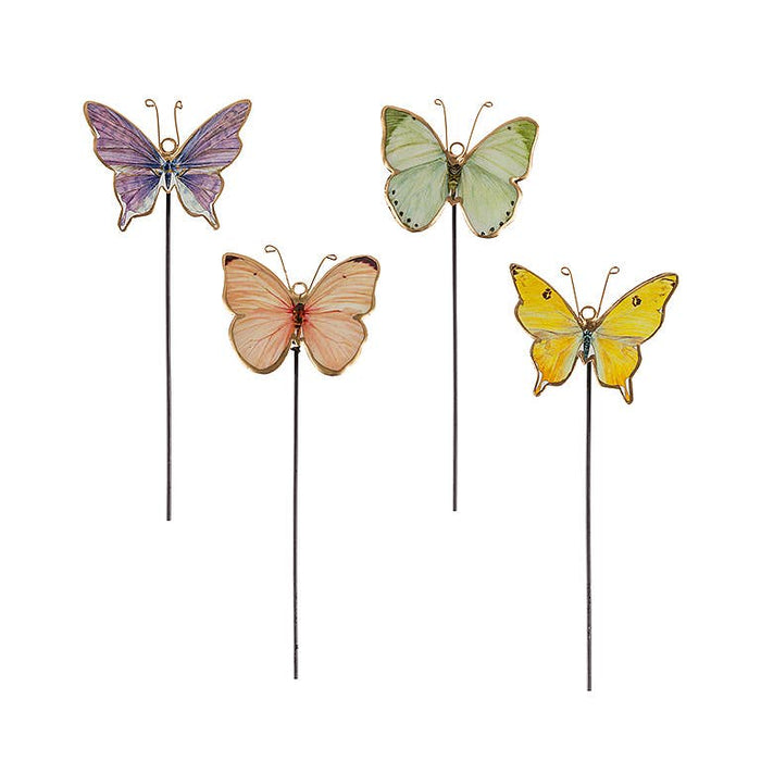 Abbott - Small Butterfly Plant Stake-4 Assorted-10" H
