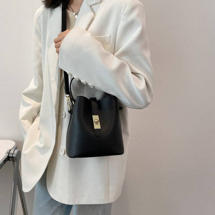ShieldChic - PU Leather Crossbody Bucket Bag
