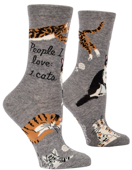 Blue Q - People I Love: Cats Crew Socks