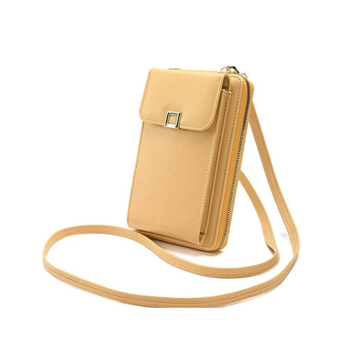 ShieldChic - Solid Color PU Leather Multifunctional Purse Mobile Phone One Shoulder Crossbody Bag