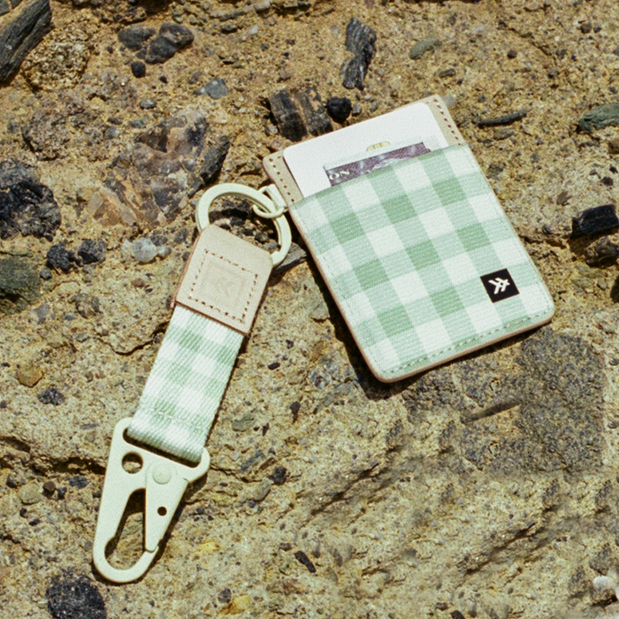 Thread - Green Gingham - Vertical Leather Wallet