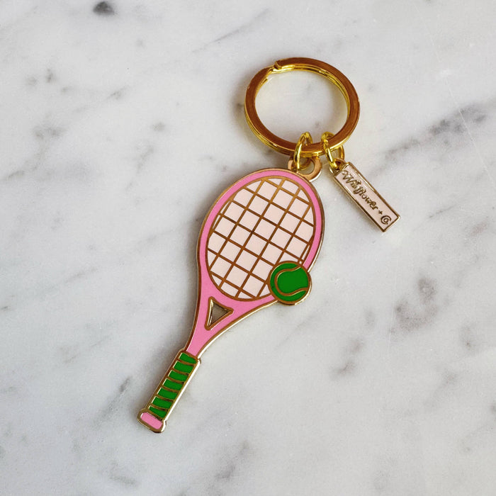 Wildflower + Co. - Tennis Racket Enamel Keychain, ALL COLORS