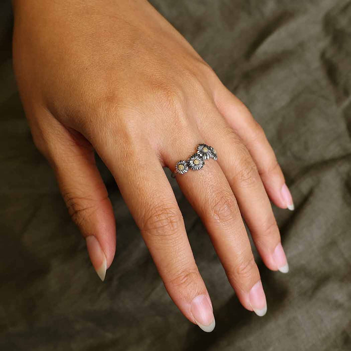 Nina Designs - Sterling Silver and Bronze Daisy Chain Ring