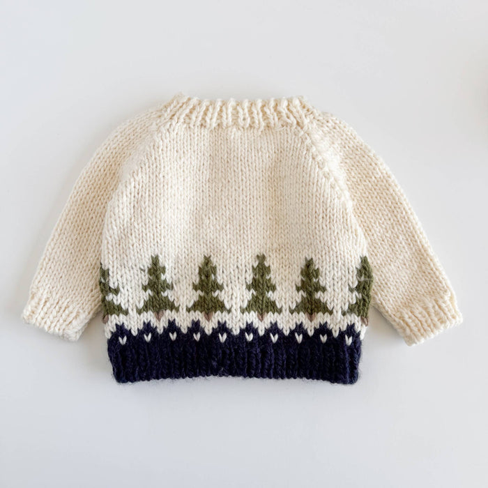 Figgy Friends - Tree Cardigan Navy Baby Kid Forest Fall Winter Apparel
