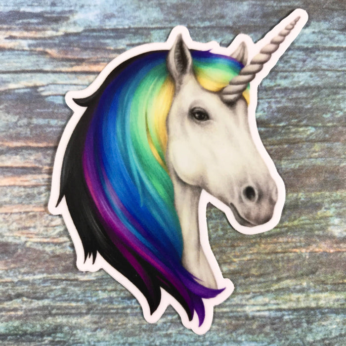 Abundance Illustration White unicorn sticker