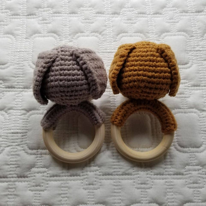 D & C TOYS - Cotton Knit Dog Rattle - Handmade