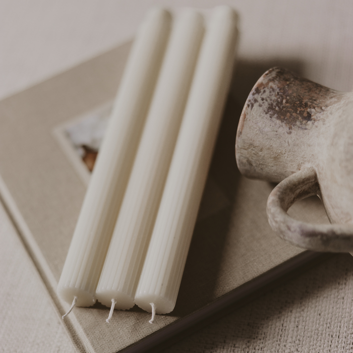 Sweet Water Decor - *NEW* Fluted Taper Candles, Set of 3 - Home Decor & Gifts