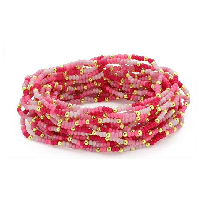 Splendid Iris - Set/24 Asst 2mm Stretch Seed Bead Bracelets