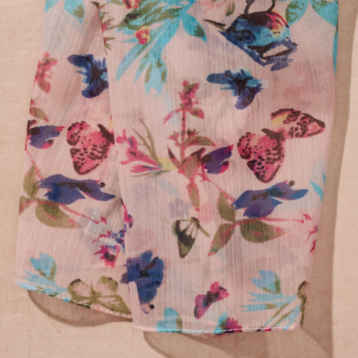 Ten Thousand Villages - Komal Floral and Butterfly Chiffon Scarf