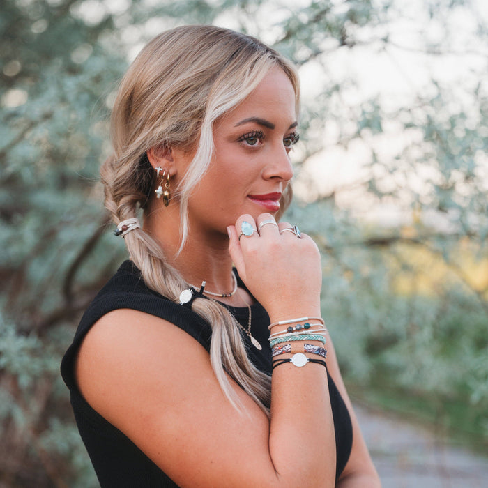 K'lani hair tie bracelets - "Flourish" Natural Butterfly Hair Tie Bracelets