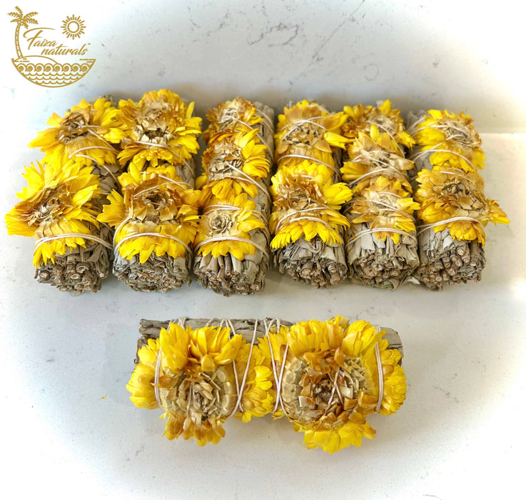 Faiza Naturals Sunflower with White Sage Bundles