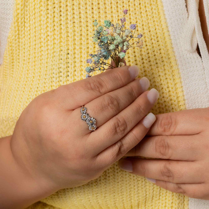 Nina Designs - Sterling Silver and Bronze Daisy Chain Ring