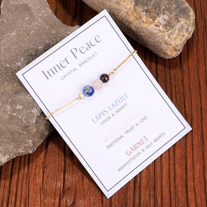 Gypsy Soul - Gold Chain Empowerment Bracelets -Inner Peace - 6 Pcs