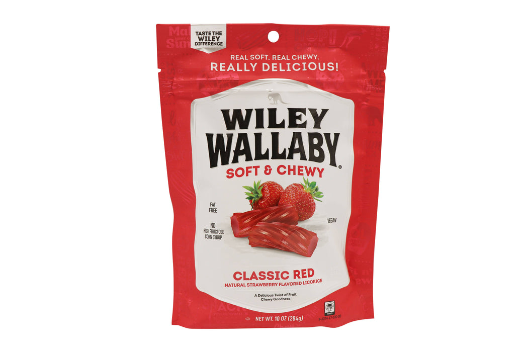 Grandpa Joe's Candy Shop - Wiley Wallaby Classic Red Licorice, 10oz Bag, Soft & Chewy