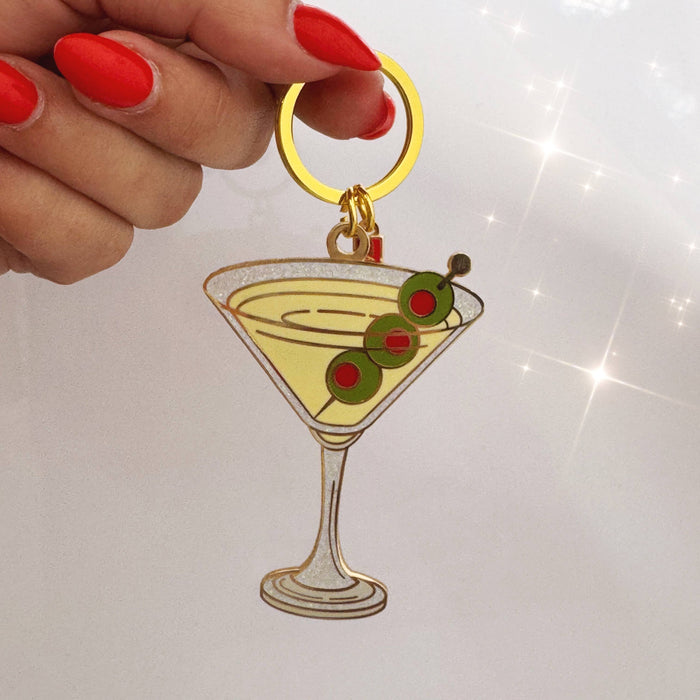 Wildflower + Co. - Dirty Martini Enamel Keychain