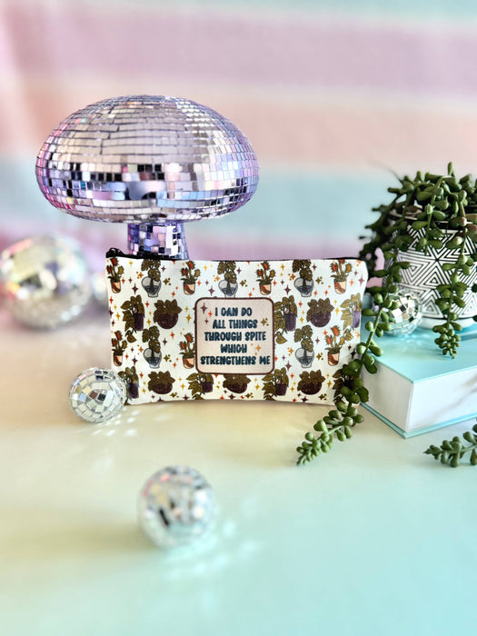 HandCrofted - Spite Strengthens Me Zipper Pouch