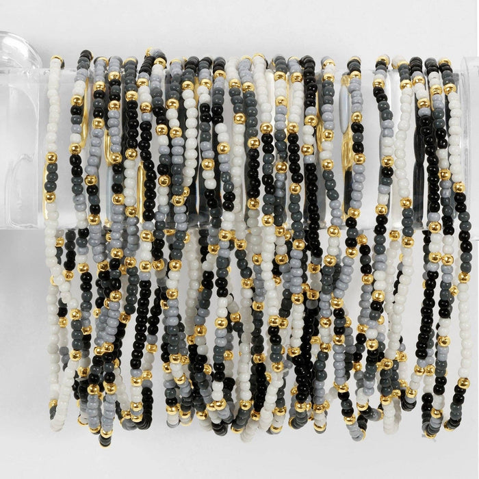 Splendid Iris - Set/24 Asst 2mm Stretch Seed Bead Bracelets