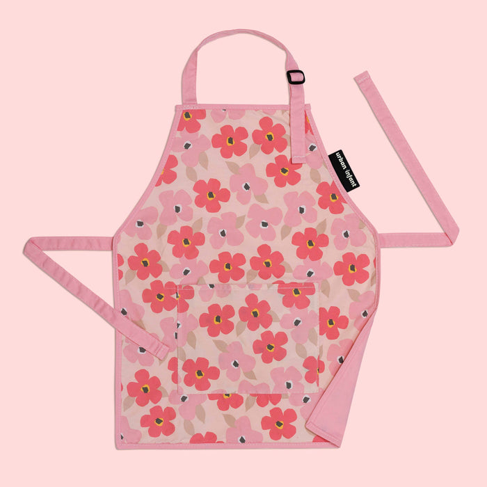 Urban Infant - Little Helper Kids Apron, Washable Cotton/Poly - Poppies
