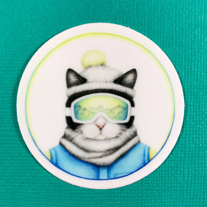 Abundance Illustration Ski cat sticker