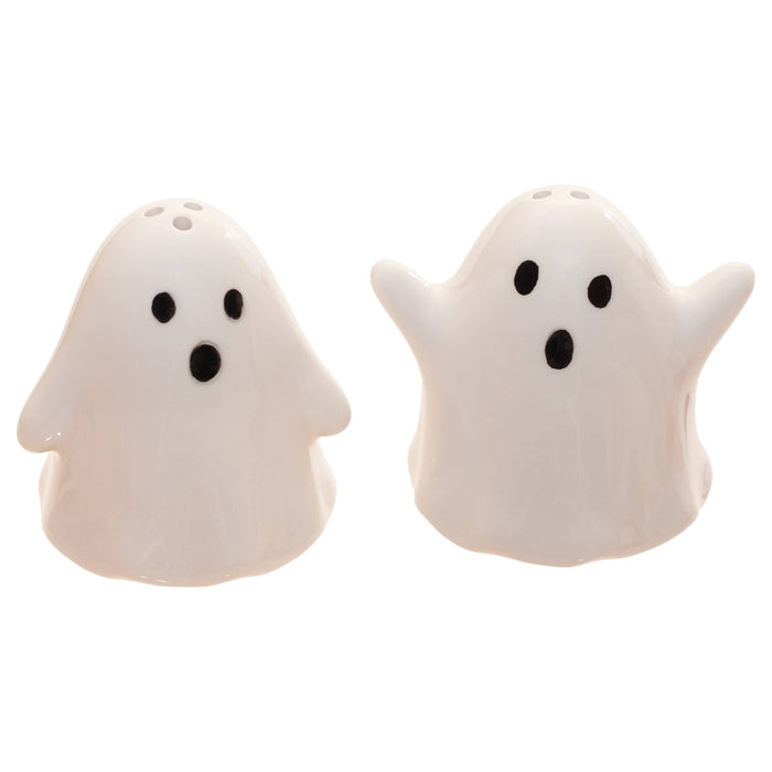 Boston International - Ghostly Ceramic Salt and Pepper Shaker Set Fall Halloween