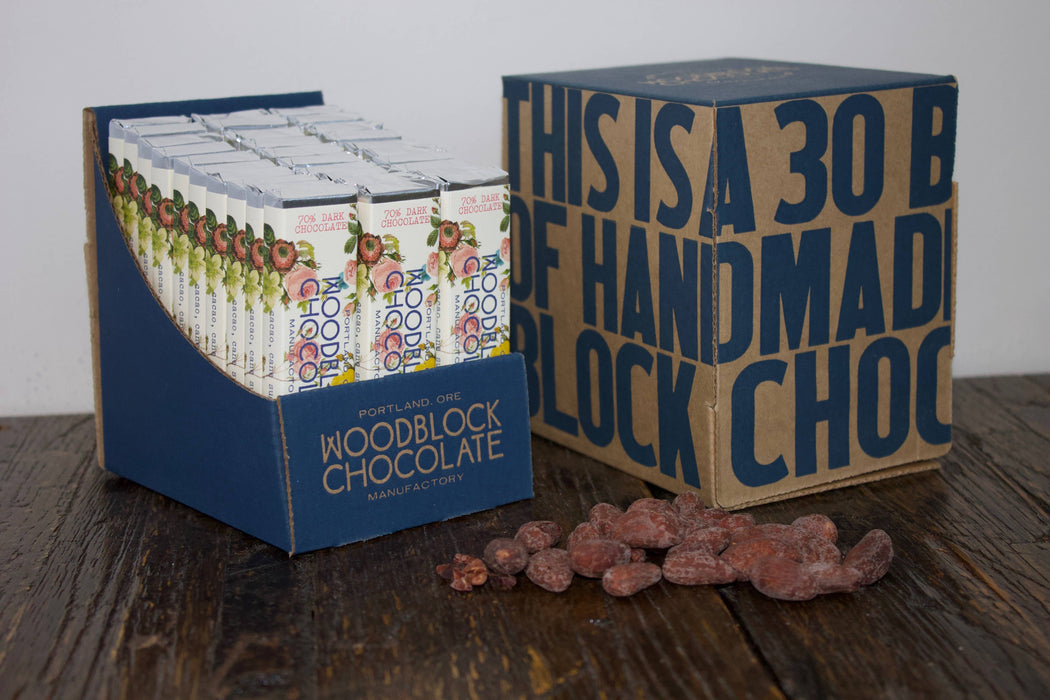 Woodblock Chocolate - 70% House Blend: 30 Bar Case