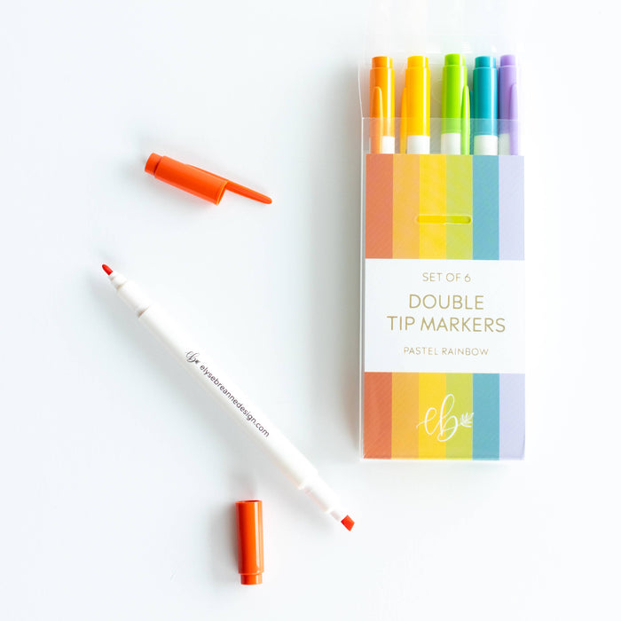 Elyse Breanne Design - Set of 6 Double Tip Markers Pastel Rainbow