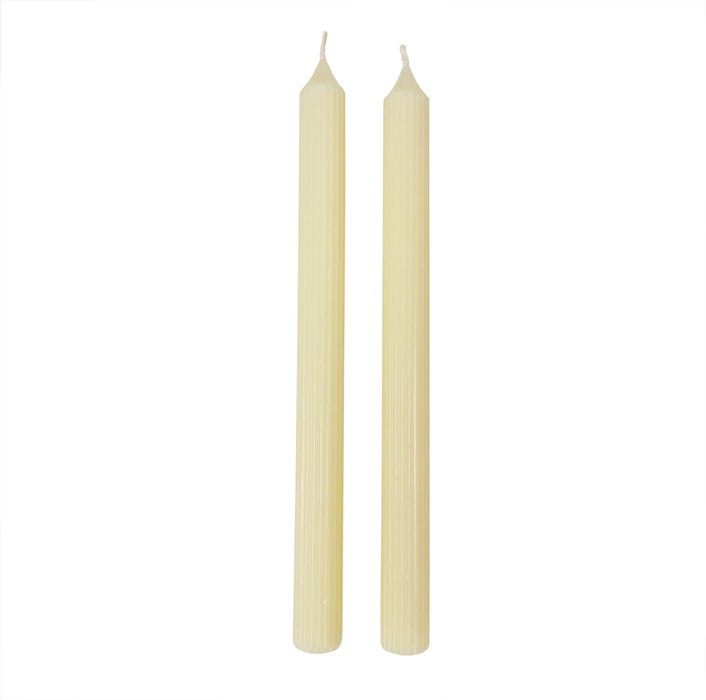 Andaluca - Ivory Ridged Taper Candles (Set of 2)