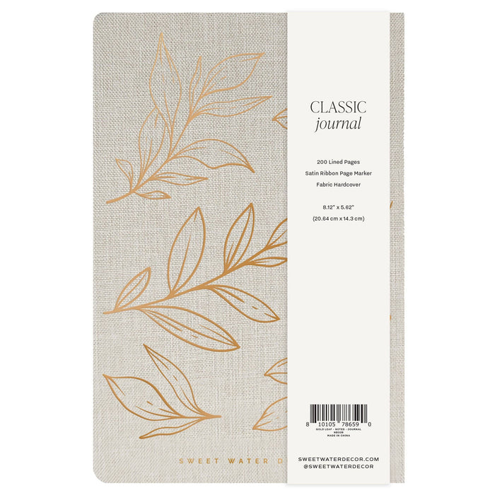Sweet Water Decor - Gold Leaves Notes Journal - Stationery & Gifts