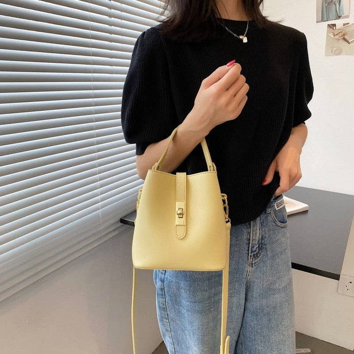 ShieldChic - PU Leather Crossbody Bucket Bag