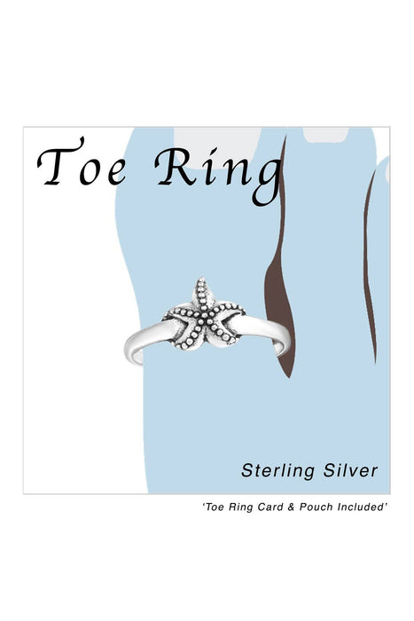 Zoey Simmons - Sterling Silver Starfish Adjustable Toe Ring