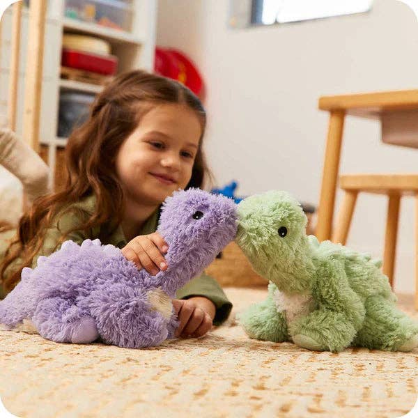 Warmies - Plush Toys - Lavender  - Green Long Neck Dinosaur Warmies