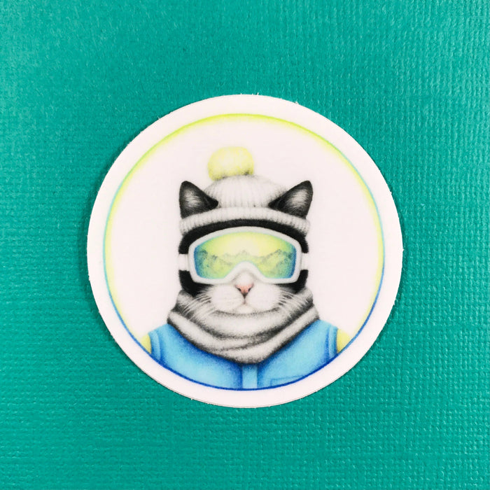 Abundance Illustration Ski cat sticker