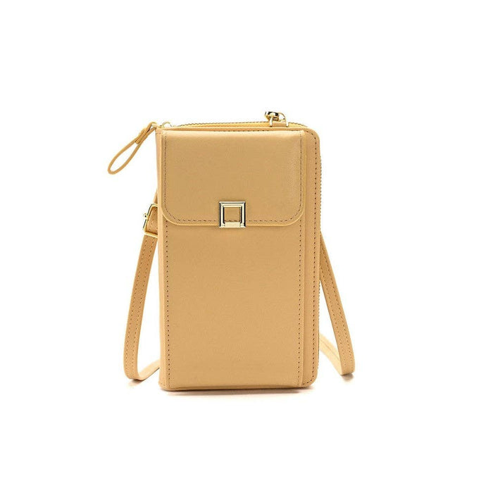 ShieldChic - Solid Color PU Leather Multifunctional Purse Mobile Phone One Shoulder Crossbody Bag