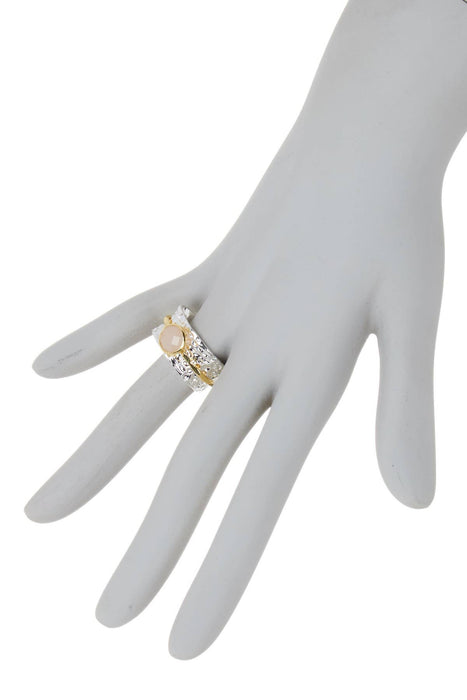 Zoey Simmons - Rose Crystal & Two ToneSpinner Ring - SF