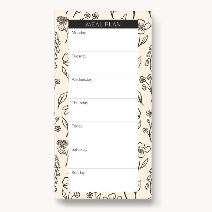 Elyse Breanne Design - Floral Magnetic Meal Plan Notepad