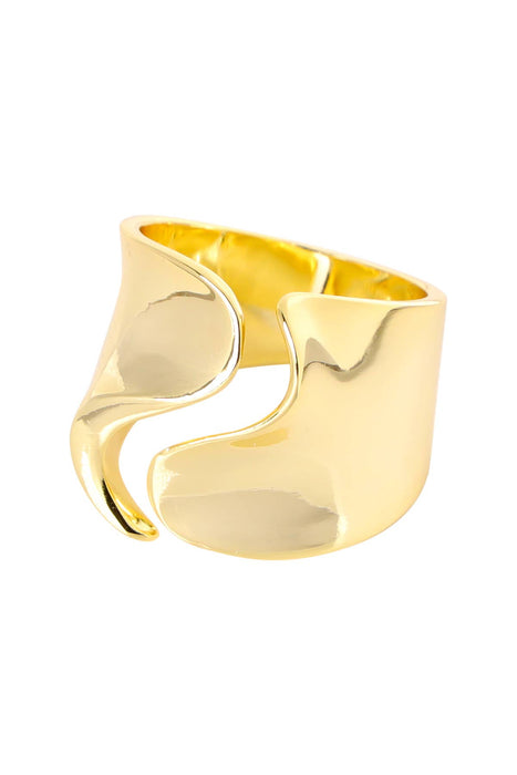 Zoey Simmons - Open Scroll Ring In Gold - GP