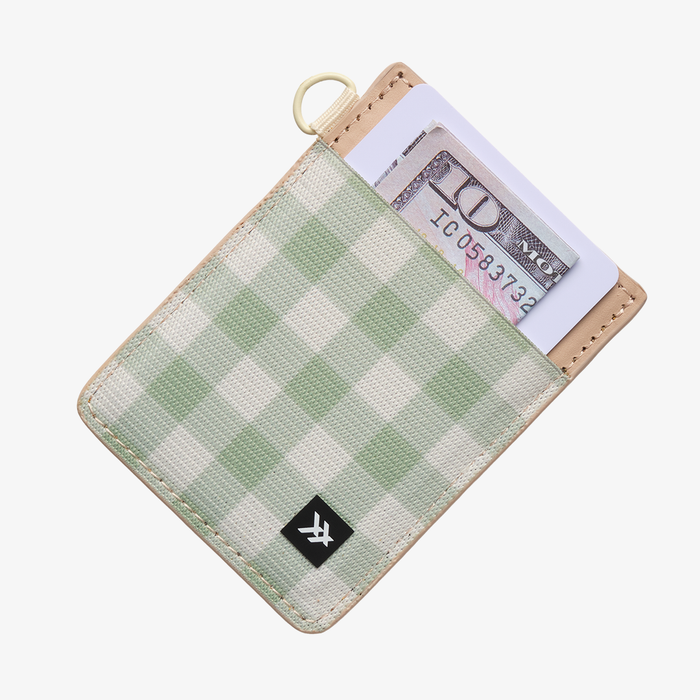 Thread - Green Gingham - Vertical Leather Wallet