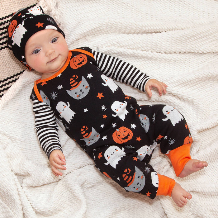 Tesa Babe - Baby's Halloween Pumpkin Party Cotton Romper