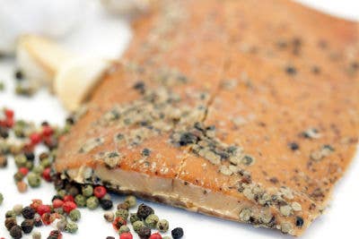 World Wide Gourmet Foods, Inc. - 4oz Smoked Pepper Garlic Salmon Fillet